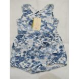 Hunter & Boo Kayio Print Romper Suit Blue/White Aged 12-24 Months New & Packaged RRP £22