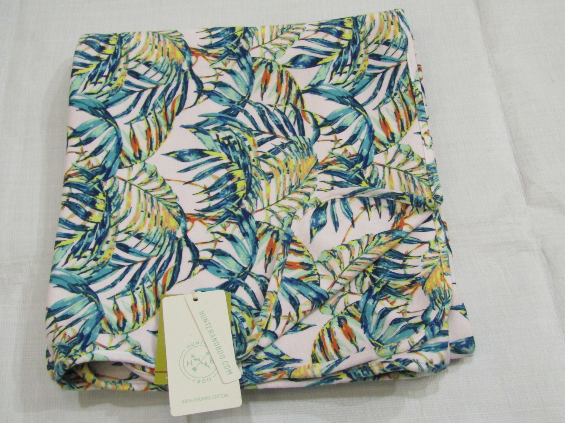 Hunter & Boo Palawan Print Blanket 100% Organic Cotton Approx Size 120 X 90 CM New & Packaged RRP £