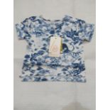 2 X Hunter & Boo Kayio Print T/Shirts Blue/White Aged 3-6 Months New & Packaged RRP £13 Each