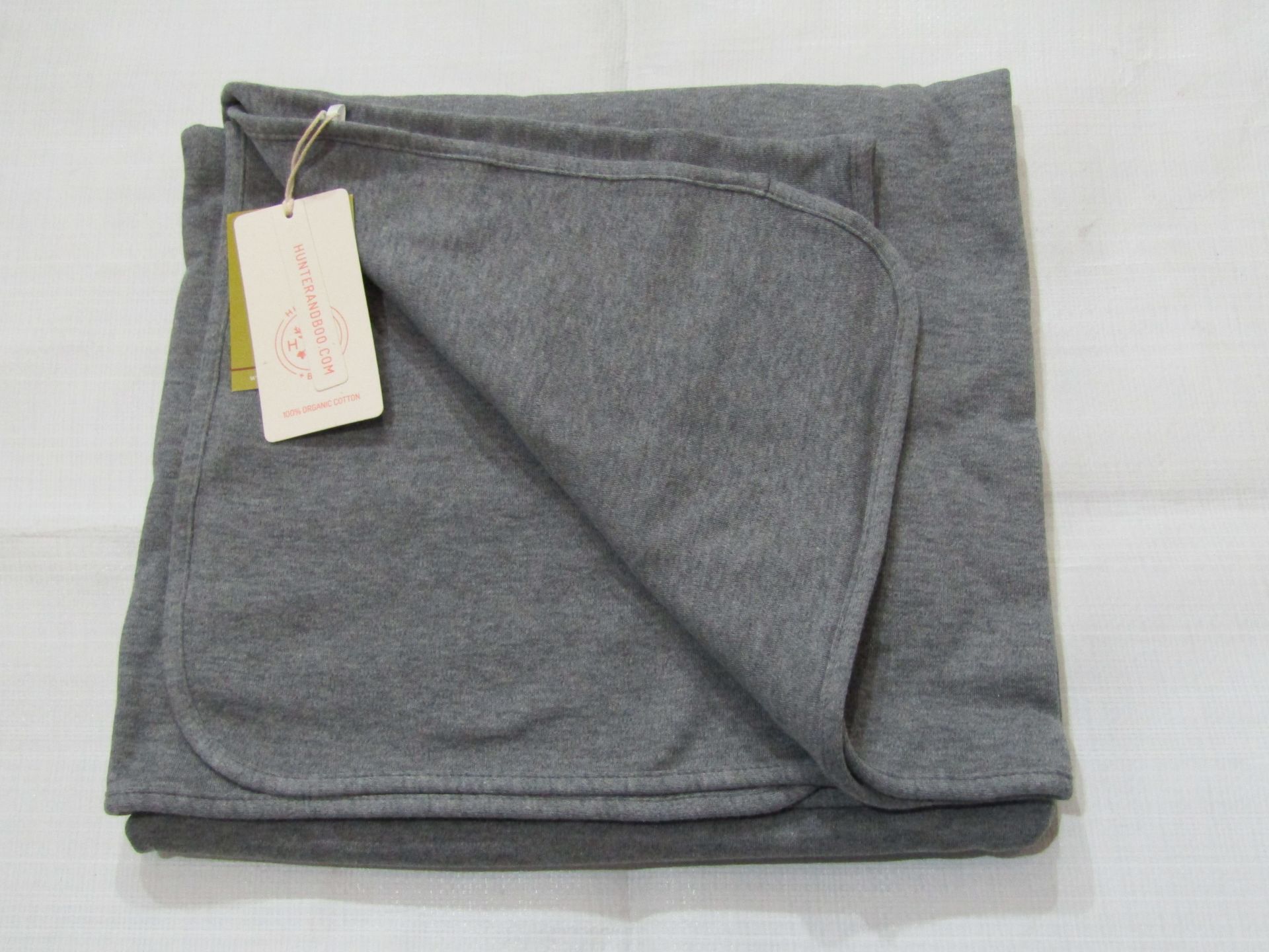 Hunter & Boo Blanket Grey Marl Approx Size 120 X 90 CM 100 % Organic Cotton New & Packaged RRP £35