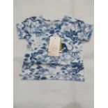 2 X Hunter & Boo Kayio Print T/Shirts Blue/White Aged 3-6 Months New & Packaged RRP £13 Each