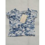 2 X Hunter & Boo Kayio Print T/Shirts Blue/White Aged 0-3 Months New & Packaged RRP £13 Each