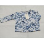 2 X Hunter & Boo Kayio Print Long Sleeve Tops Blue/White Aged 18-24 Months New & Packaged RRP £13
