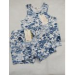 Hunter & Boo Kayio Print Vest & Shorts Blue/White Aged 3-4 yrs New & Packaged RRP £13 Each