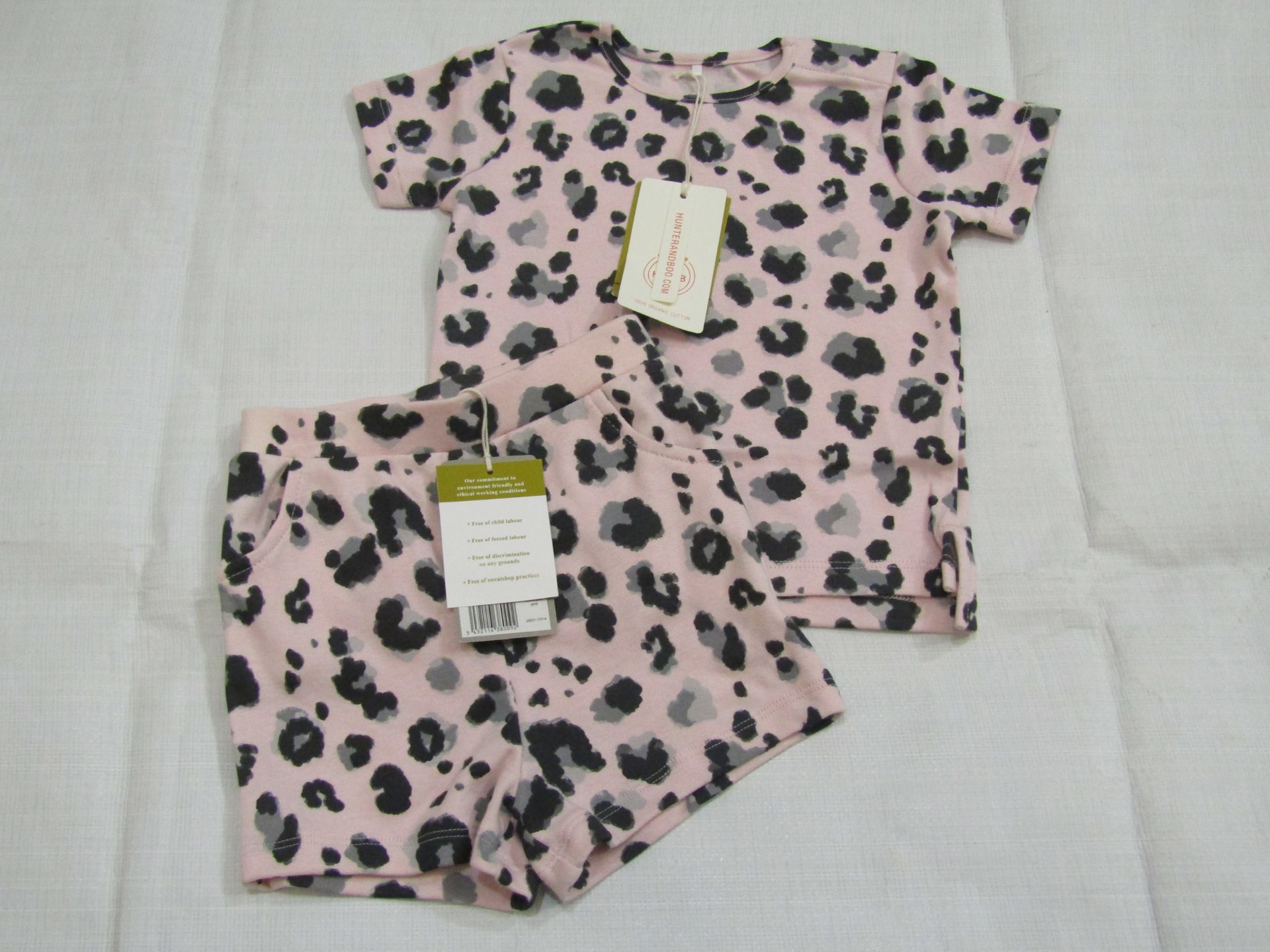 Hunter & Boo Yala Pink T/Shirt & Shorts Aged 12-24 Months New & Packaged RRP £13 Each