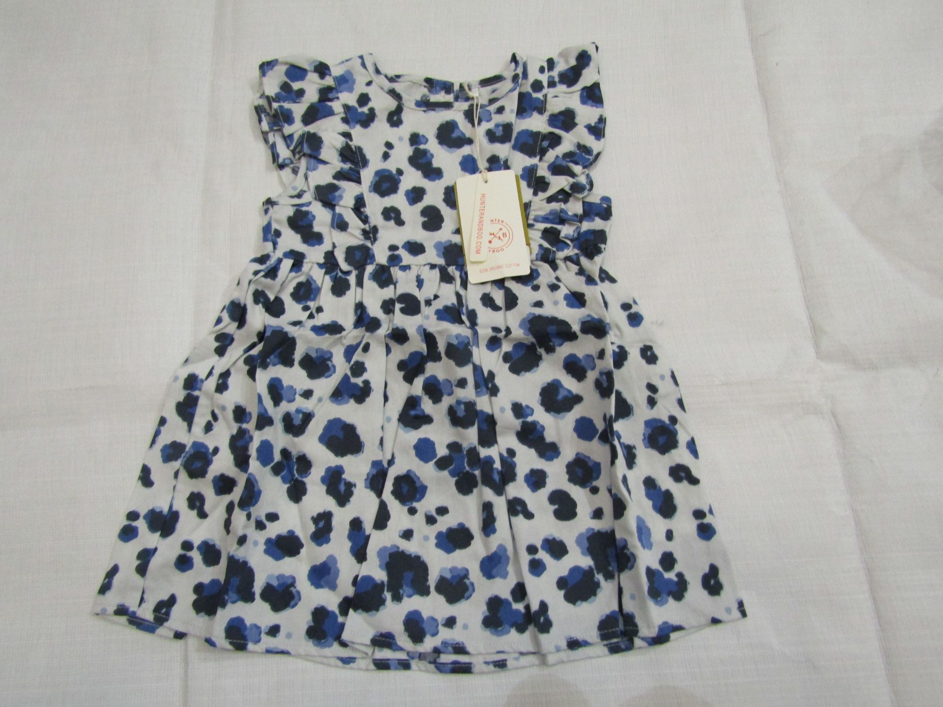 Hunter & Boo Yala Blue Frilled Dress Aged 12-24 Months New & Packaged RRP £25