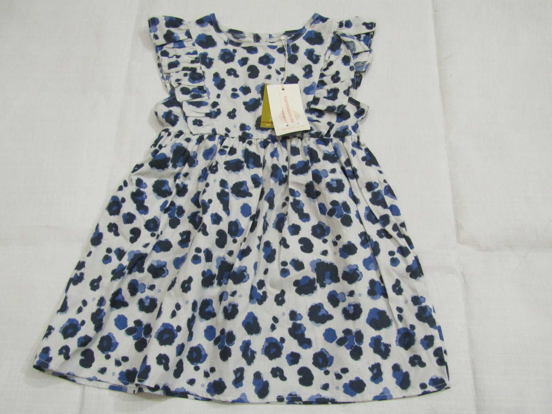 Hunter & Boo Yala Blue Frilled Dress Aged 3-4 yrs New & Packaged RRP £25