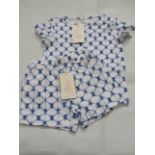 Hunter & Boo Shibori Blue T/Shirt & Shorts Aged 4-5 yrs New & Packaged RRP £13 Each