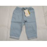 Hunter & Boo Chambray Trouser Blue Aged 6-12 Months New & Packaged RRP £24