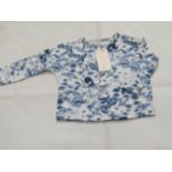 2 X Hunter & Boo Kayio Print Long Sleeve Tops Blue/White Aged 18-24 Months New & Packaged RRP £13