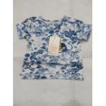 2 X Hunter & Boo Kayio Print T/Shirts Blue/White Aged 3-6 Months New & Packaged RRP £13 Each