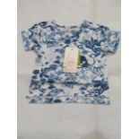 2 X Hunter & Boo Kayio Print T/Shirts Blue/White Aged 3-6 Months New & Packaged RRP £13 Each