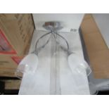 Chrome 2 Arm Wall light fitting. H30cm x W30cm. New & Boxed (box maybe shop soiled) (544-2)