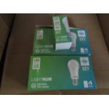 5X LIGHTNUM - E27 1055 Lumen LED Light Bulbs - Pack of 4 - New & Boxed.