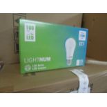 2X LIGHTNUM - E27 1200 Lumen LED Light Bulbs - Pack of 15 - New & Boxed.