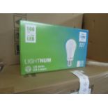 2X LIGHTNUM - E27 1200 Lumen LED Light Bulbs - Pack of 15 - New & Boxed.