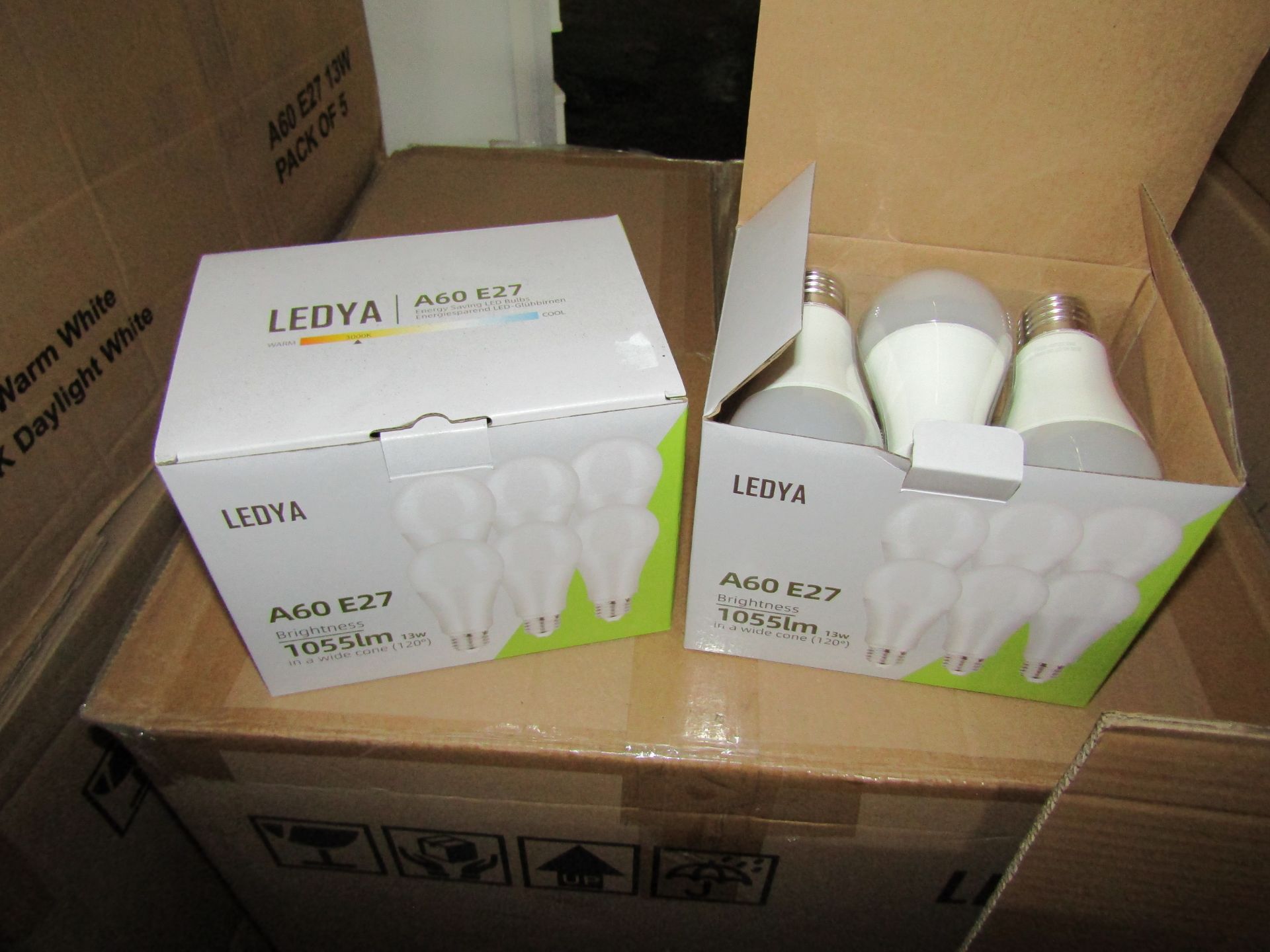 2X LEDYA - A60 E27 1055 Lumen LED Light Bulbs - Pack of 6 - New & Boxed.