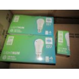 2X LIGHTNUM - E27 1055 Lumen LED Light Bulbs - Pack of 4 - New & Boxed.