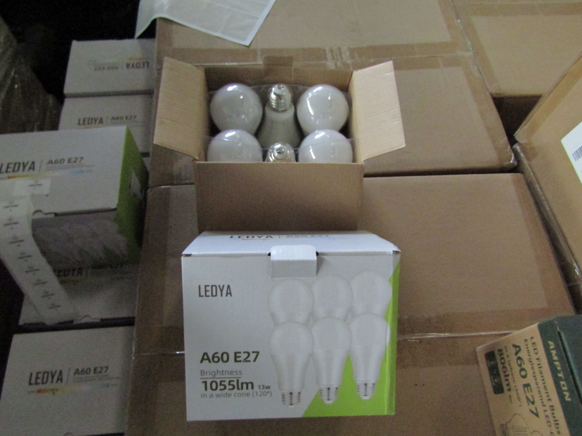 2X LEDYA - A60 E27 1055 Lumens Warm Light Bulbs - Pack of 6 - New & Boxed.