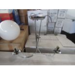 Chrome 3 Arm Pendant light fitting. H40cm x W40cm. New & Boxed (0540-3)