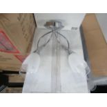 Chrome 2 Arm Wall light fitting. H30cm x W30cm. New & Boxed (box maybe shop soiled) (544-2)