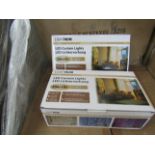 2X LIGHTNUM - 306 LED Curtain Lights / Warm White / 8 Lighting Modes / 3M x 3M - Boxed.