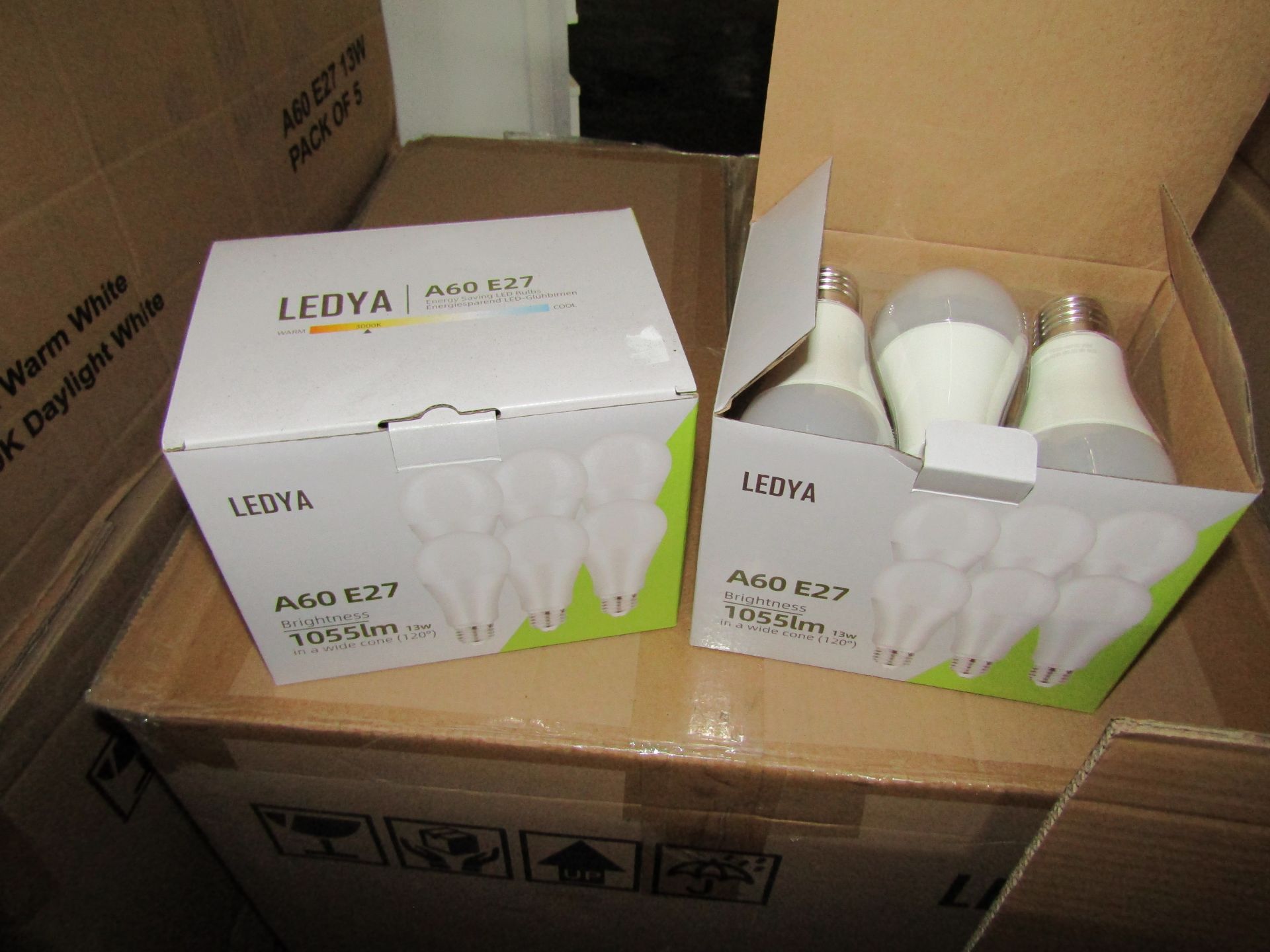 2X LEDYA - A60 E27 1055 Lumen LED Light Bulbs - Pack of 6 - New & Boxed.