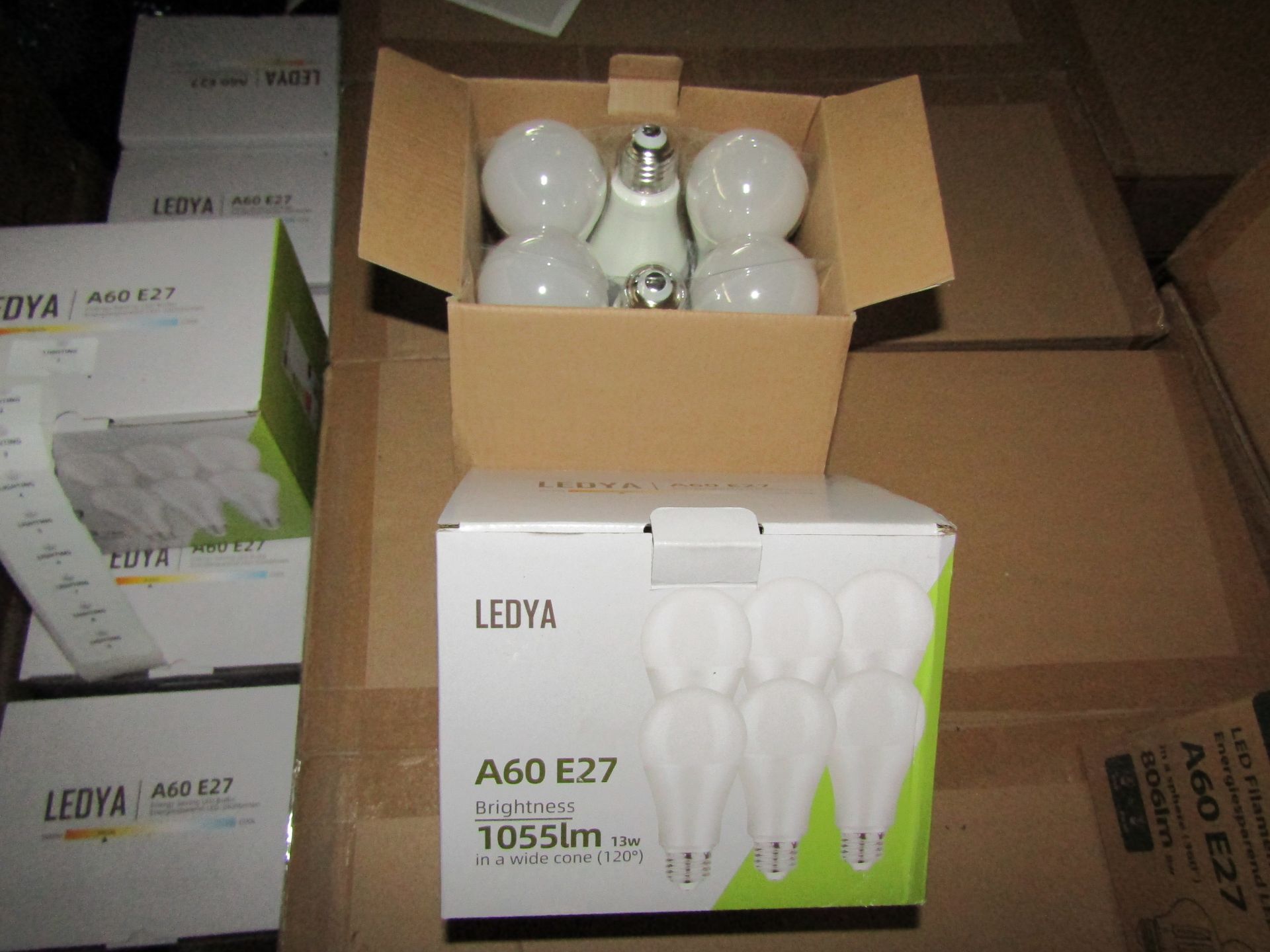 2X LEDYA - A60 E27 1055 Lumens Warm Light Bulbs - Pack of 6 - New & Boxed.