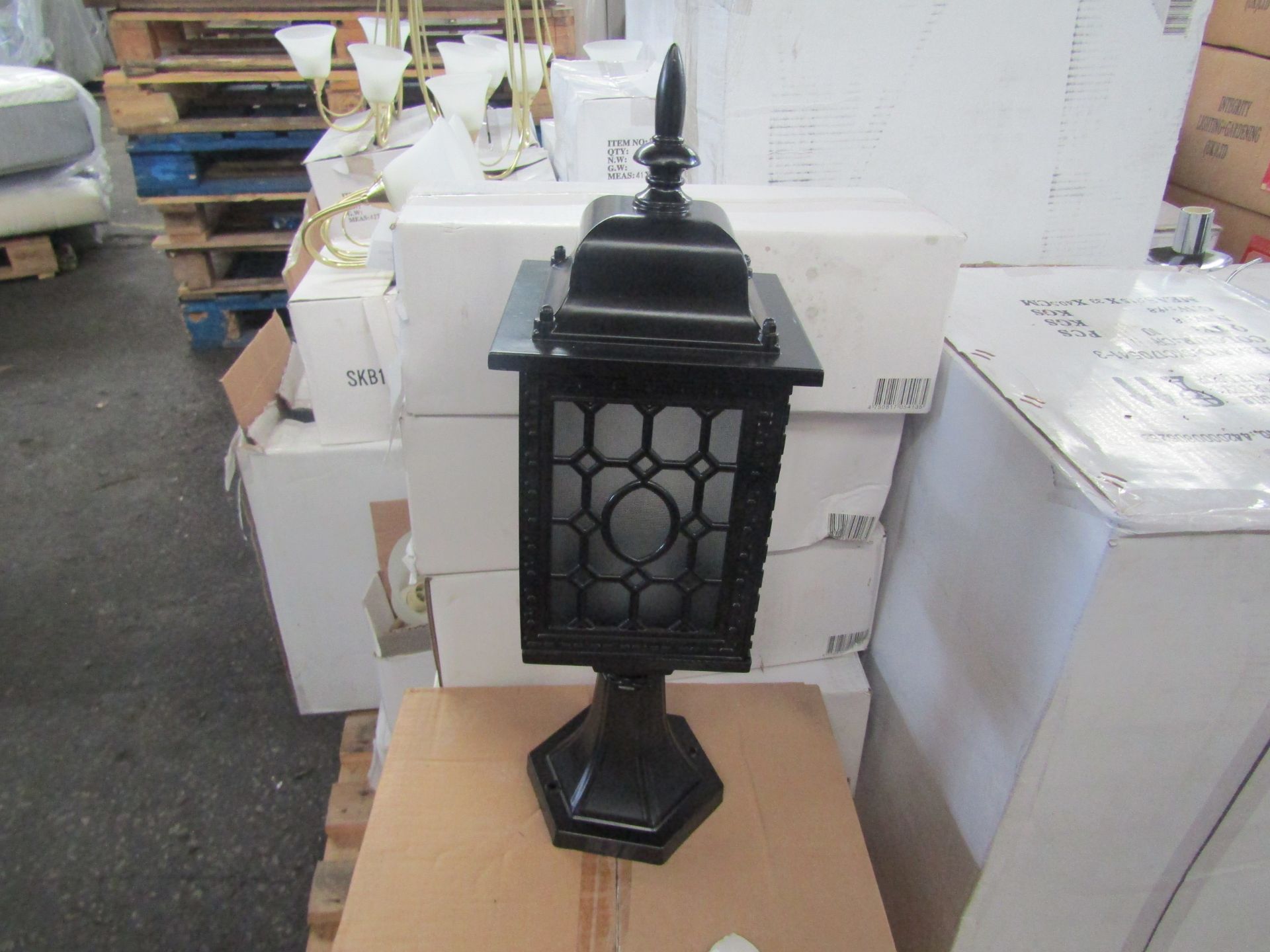 Black Outdoor Post Light. H40cm x W18cm. New Boxed (IL014)