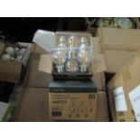 2X AMPTON - A60 E27 806 Lumen LED Filament Light Bulbs - Pack of 6 - New & Boxed.