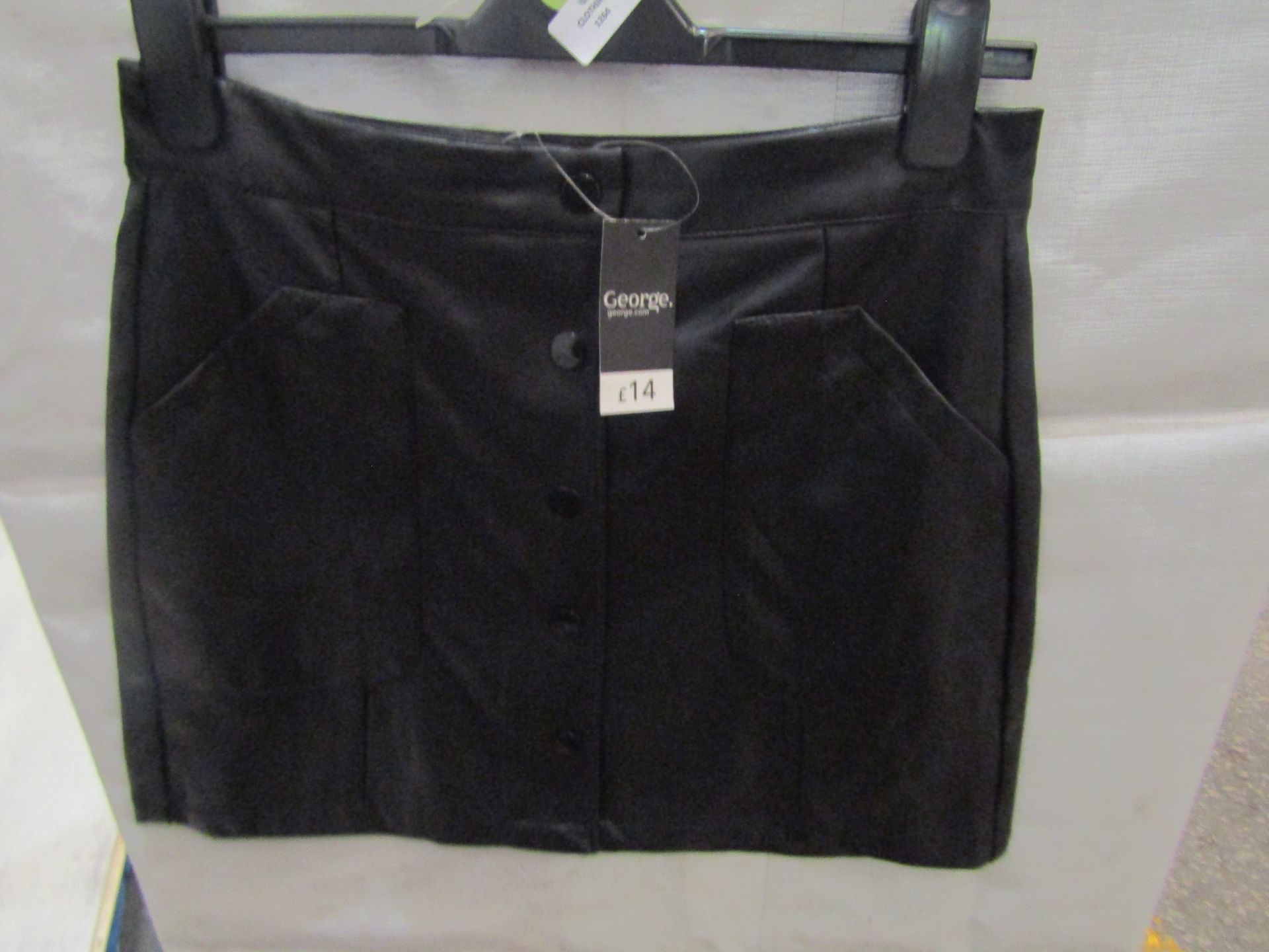 George Faux Leather Mini-Skirt Black Size 12 New With Tags