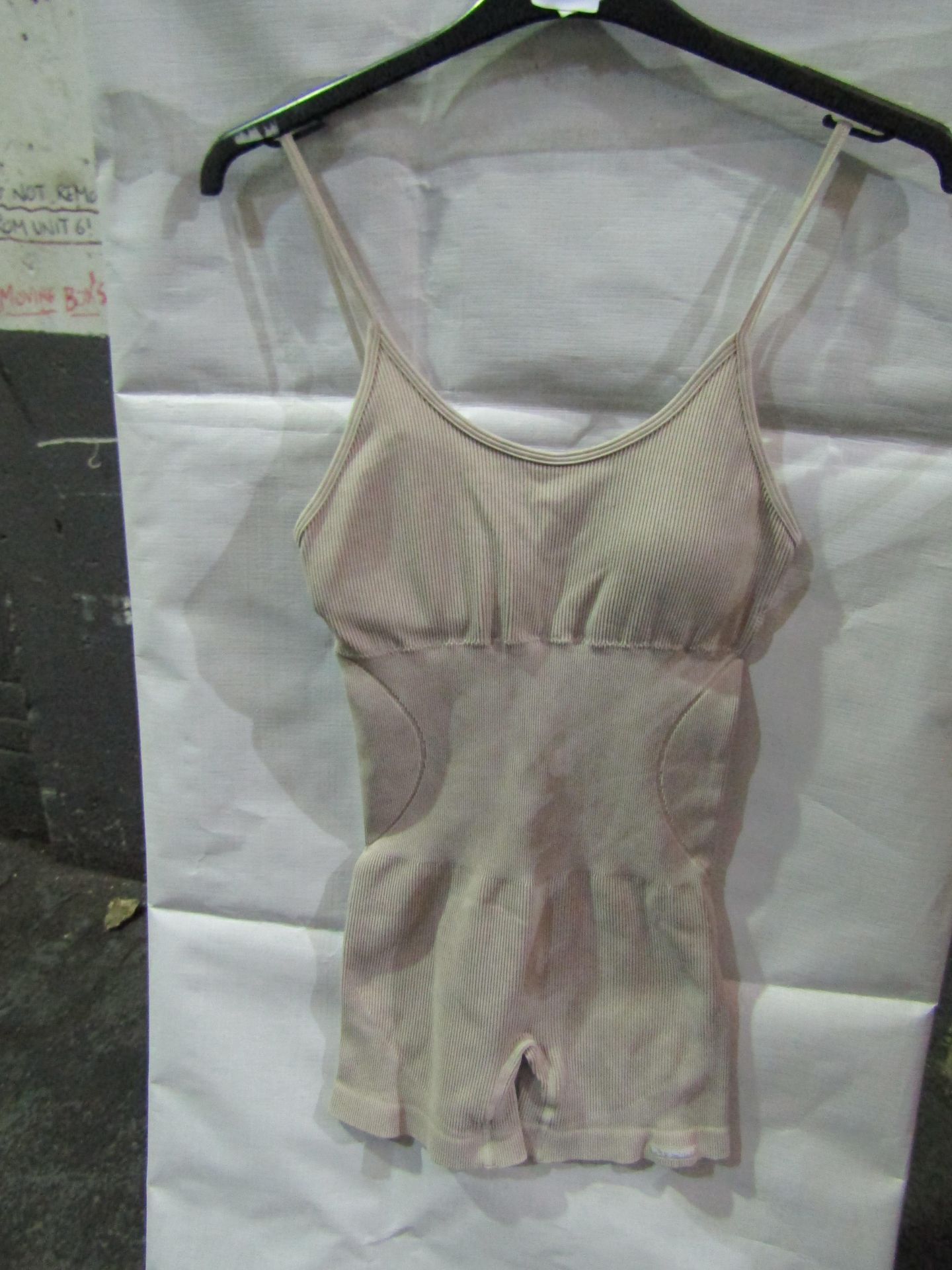 PrettyLittleThing Oatmeal Acid Wash Seamless Mini Gym Unitard, Size: M - Good Condition With Tag.