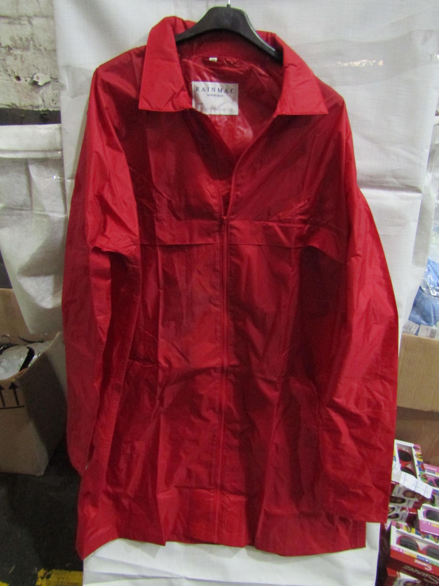 Rainmac Ladies Red Thin Rain Coat, Size: 20 - Unused & Packaged.