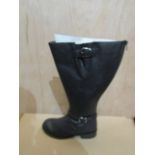 Ladies Knee High Heel Boots, Size Uk 4, Black, Unworn & Boxed. See Image.