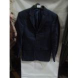 M&S Mens Navy Tailored Fit Performance Suit Jacket, Size: Chest 36" Long - Good Condition.