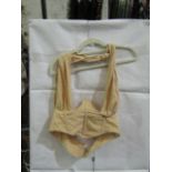 Box Of Approx 100x Pretty Little Thing Oatmeal Linen Look Cross Front Corset- Size 4, New &