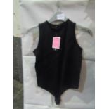 PrettyLittleThing Shape Black Stretch Seamless Sleevless Bodysuit, Size: S - Good Condition With