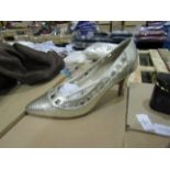 Ladies Silver High Heel Shoes, Uk 5, Unworn & Boxed.