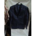 M&S Mens Navy Tailored Fit Performance Suit Jacket, Size: Chest 36" Long - Good Condition.