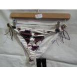 2x Pretty Little Thing Brown Cow Print Beaded Tie Bikini "s- Size 8, New & Packaged.