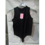 PrettyLittleThing Shape Black Stretch Seamless Sleevless Bodysuit, Size: S - Good Condition With