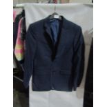 M&S Mens Navy Tailored Fit Performance Suit Jacket, Size: Chest 36" M- Good Condition.