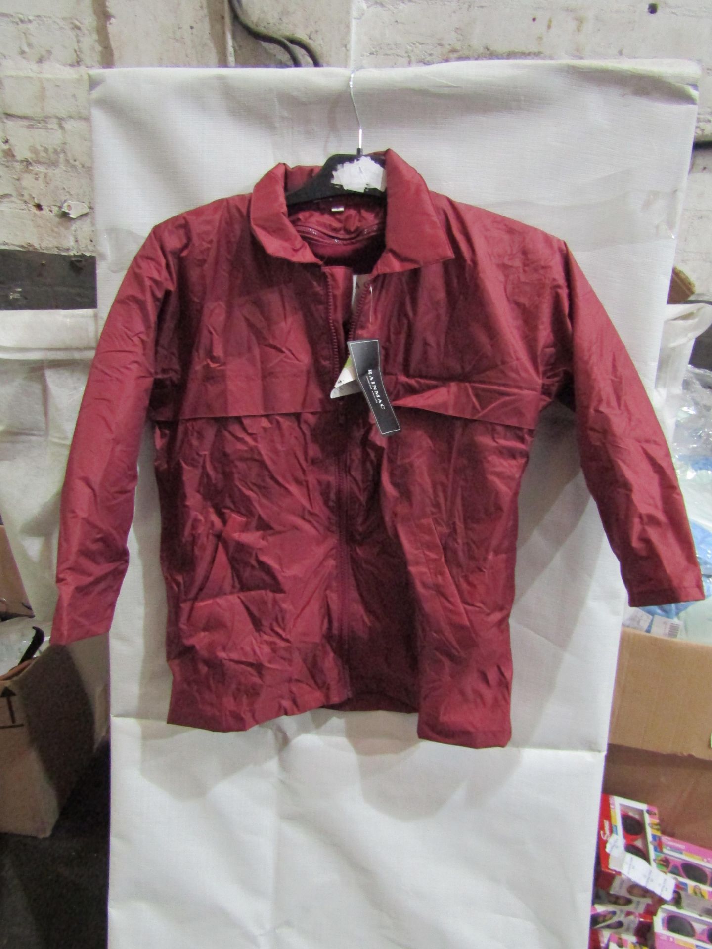 Rainmac Childrens Burgandy Rain Coat With Detachable Lined Fleece, Size: 8 - Unused & Packaged.