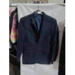 M&S Mens Navy Tailored Fit Performance Suit Jacket, Size: Chest 36" Long - Good Condition.