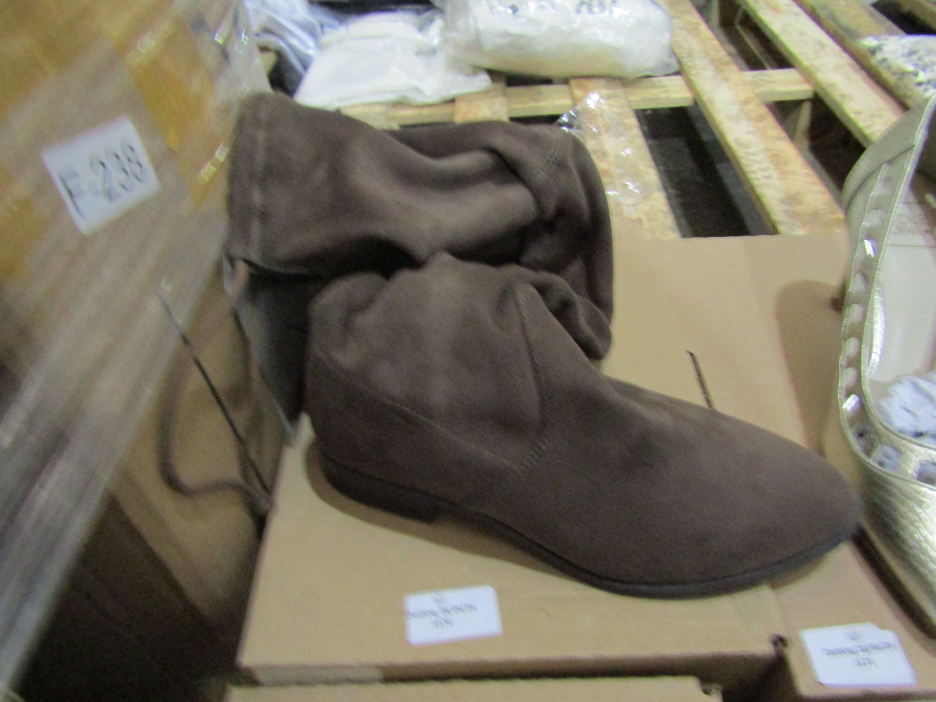 Ladies Knee High Boots, Brown, Size Uk 4, Unworn & Boxed.