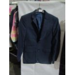 M&S Mens Navy Tailored Fit Performance Suit Jacket, Size: Chest 36" Long - Good Condition.