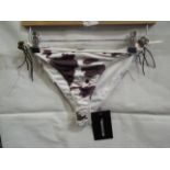 2x Pretty Little Thing Brown Cow Print Beaded Tie Bikini"s- Size 10, New & Packaged.
