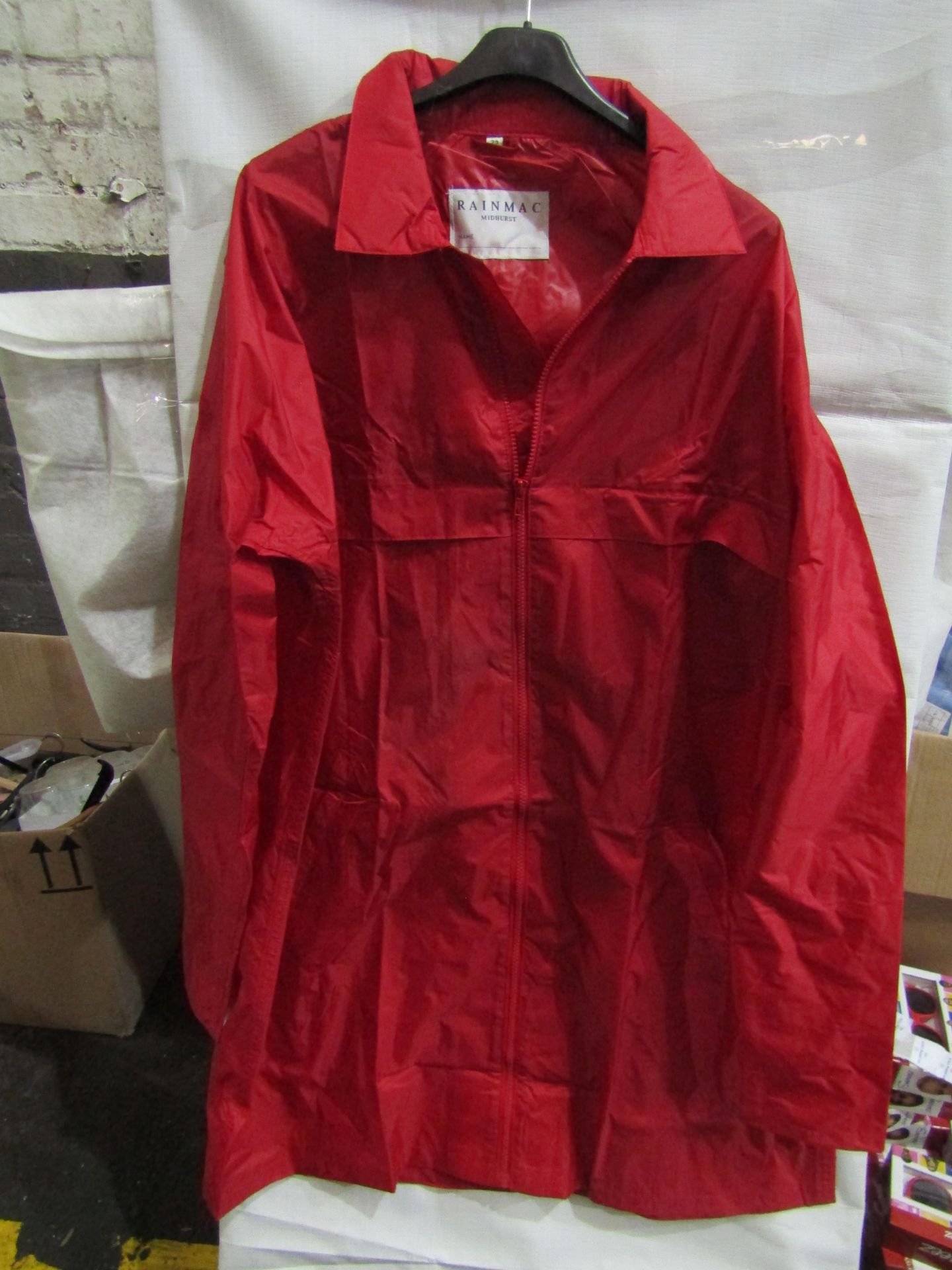 Rainmac Ladies Red Thin Rain Coat, Size: 20 - Unused & Packaged.