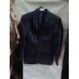 M&S Mens Navy Tailored Fit Performance Suit Jacket, Size: Chest 36" Long - Good Condition.