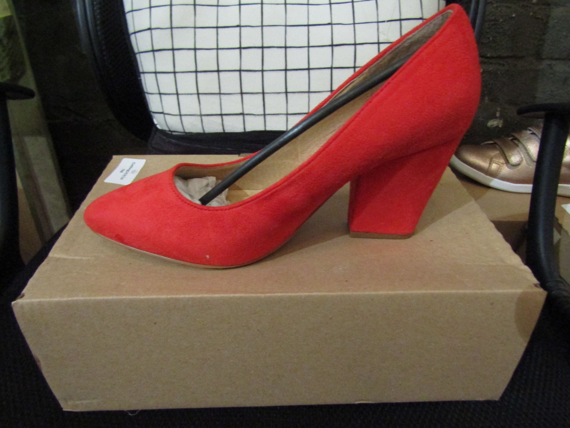 JD Williams Classic Court Shoes Red, Size: 4EEE - Unworn & Boxed.